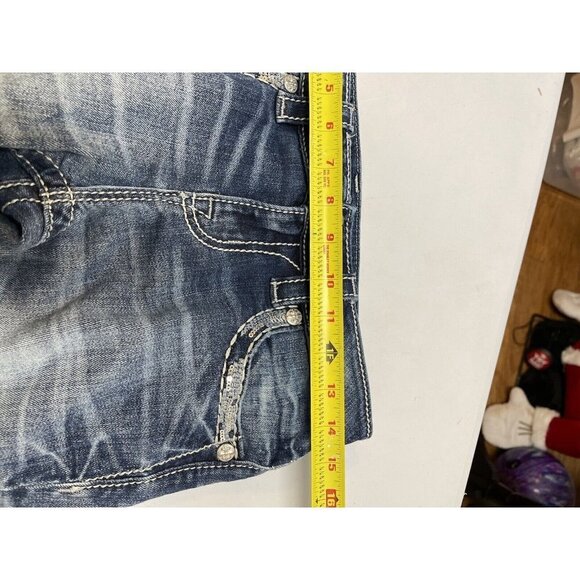 MISS ME Denim Women's Embellished Mid Rise Capri Jeans Sz 25 - Picture 5 of 9